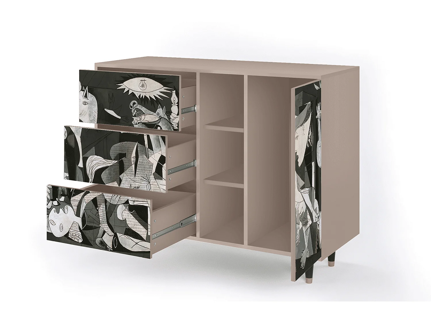 Buffet - 125x98x48 cm - BS2 - Guernica by Picasso, Latte
