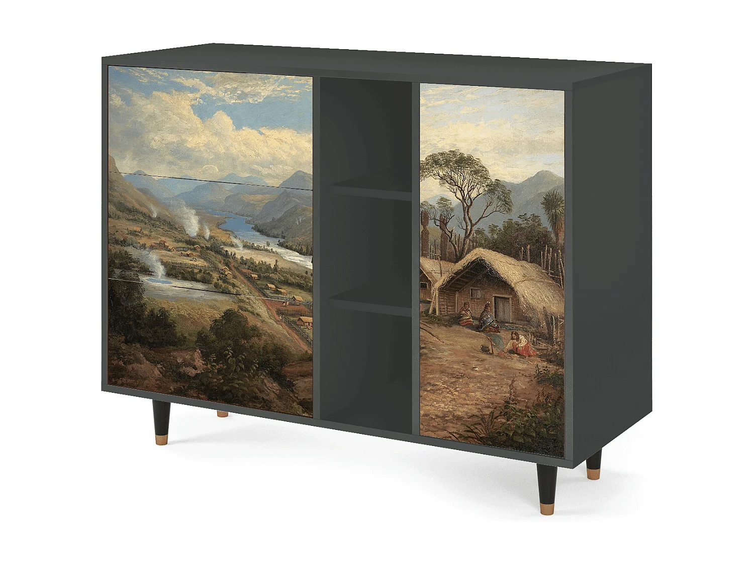 Credenza - 125x98x48 cm - BS2 - View Across the Plains , Antracite