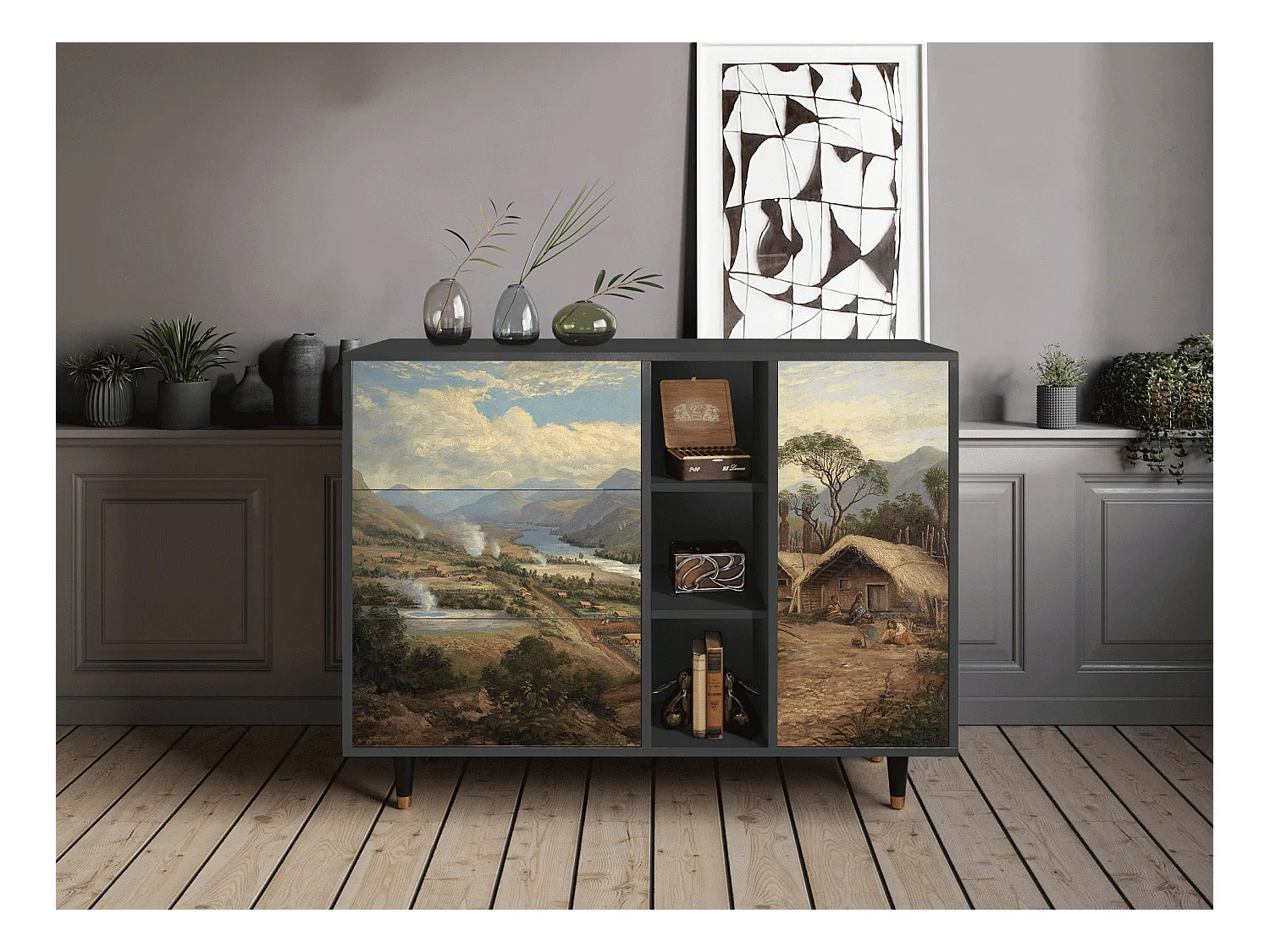 Buffet - 125x98x48 cm - BS2 - View Across the Plains , Anthracite