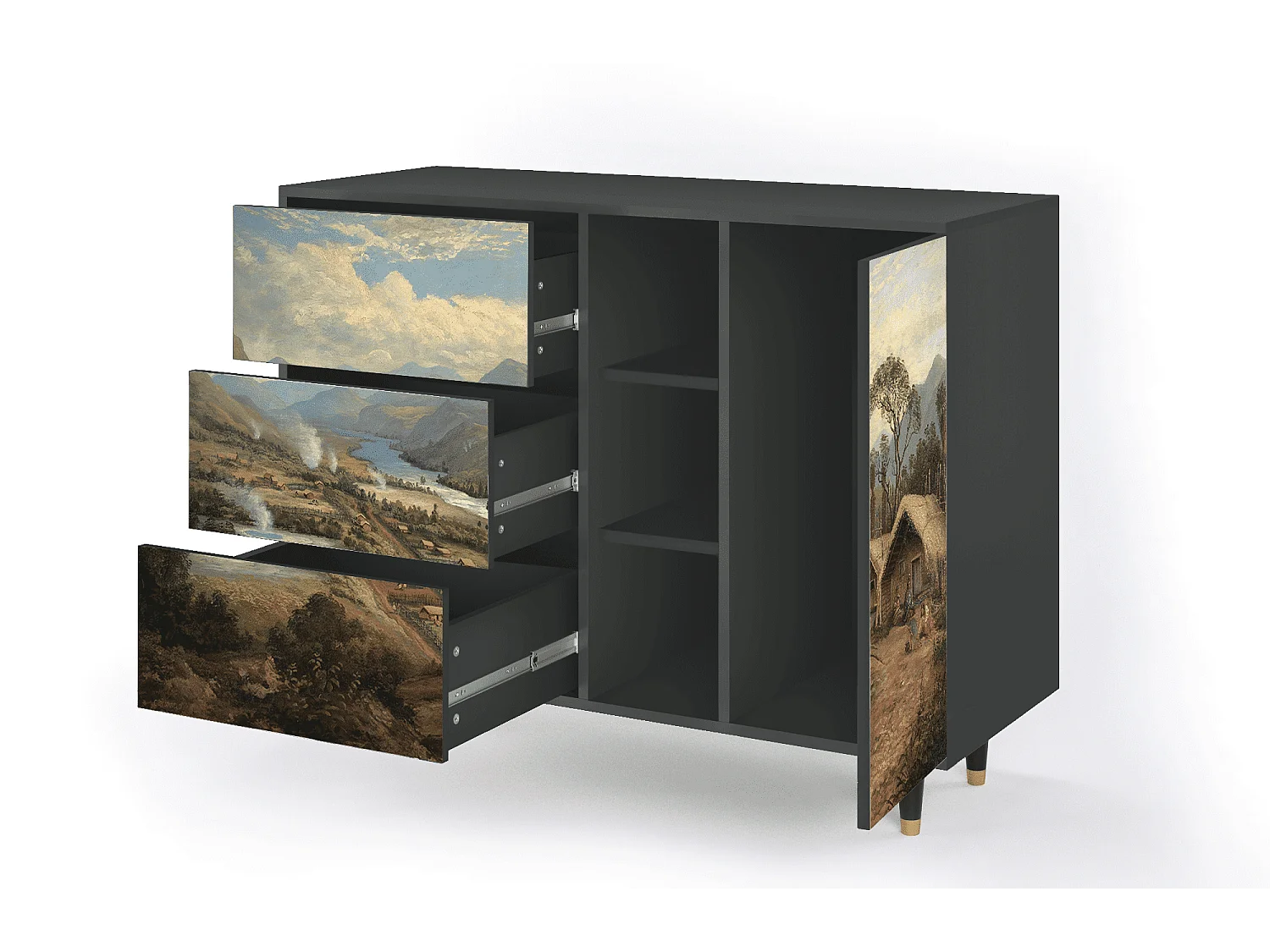 Buffet - 125x98x48 cm - BS2 - View Across the Plains , Anthracite