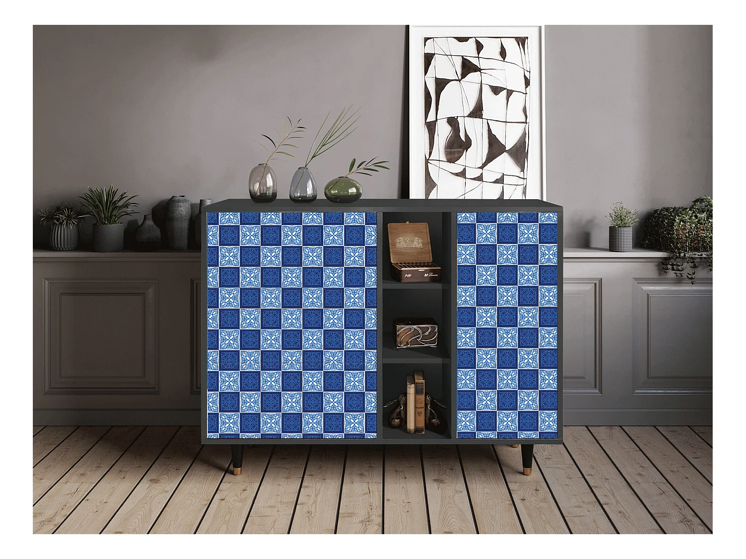 Dressoir - 125x98x48 cm - BS2 - Light Path, Antraciet