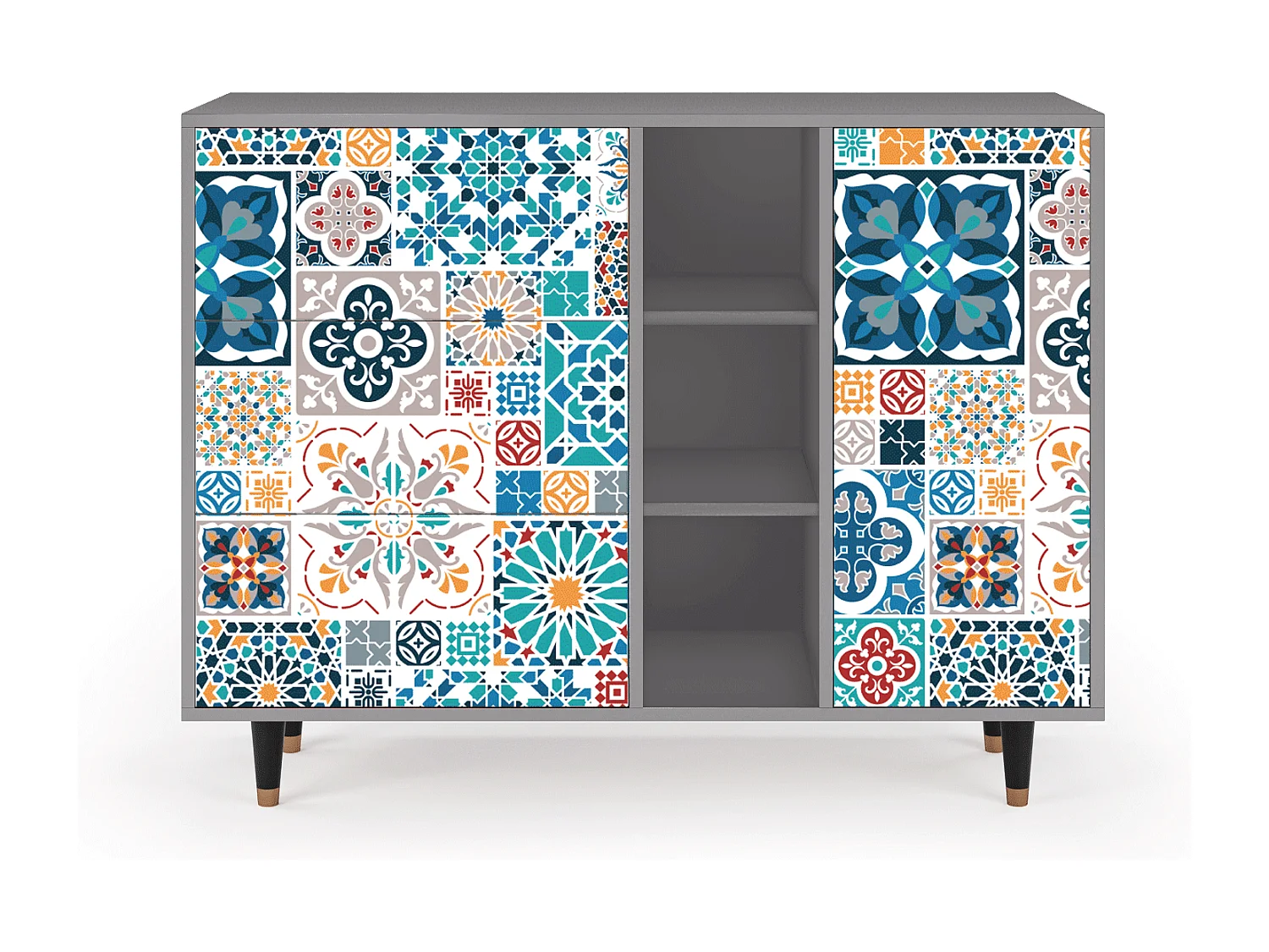Credenza - 125x98x48 cm - BS2 - Moroccan Market, Grigio