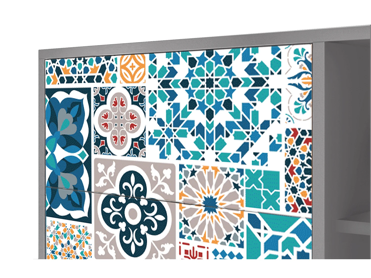 Credenza - 125x98x48 cm - BS2 - Moroccan Market, Grigio