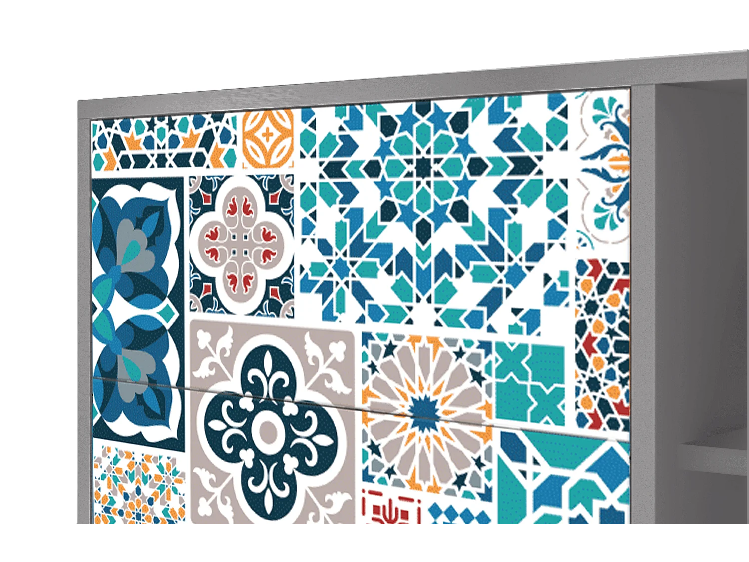 Buffet - 125x98x48 cm - BS2 - Moroccan Market, Gris