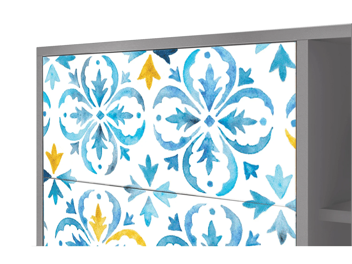 Kredens - 125x98x48 cm - BS2 - Lisbon Flover, Szary