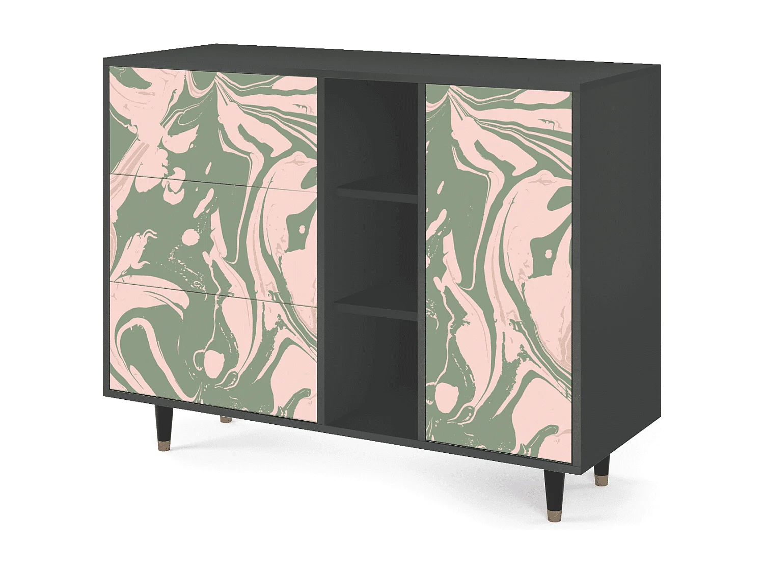 Dressoir - 125x98x48 cm - BS2 - Aquarelle, Antraciet