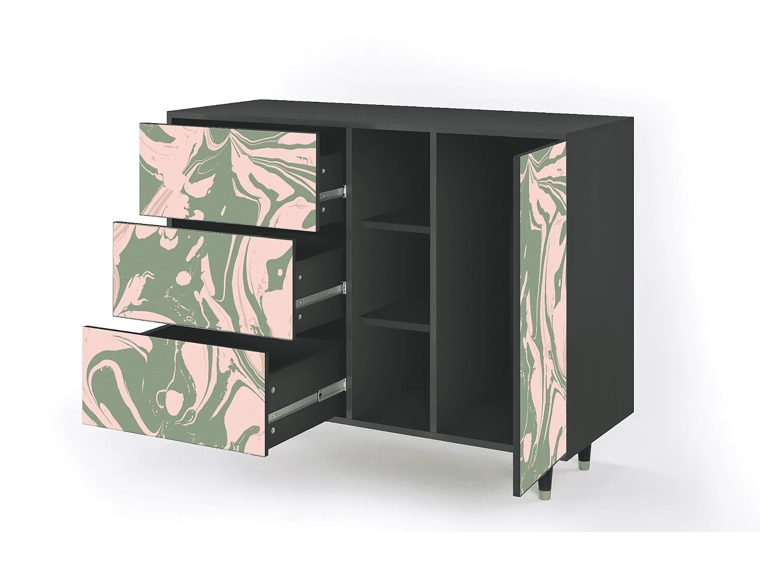 Dressoir - 125x98x48 cm - BS2 - Aquarelle, Antraciet