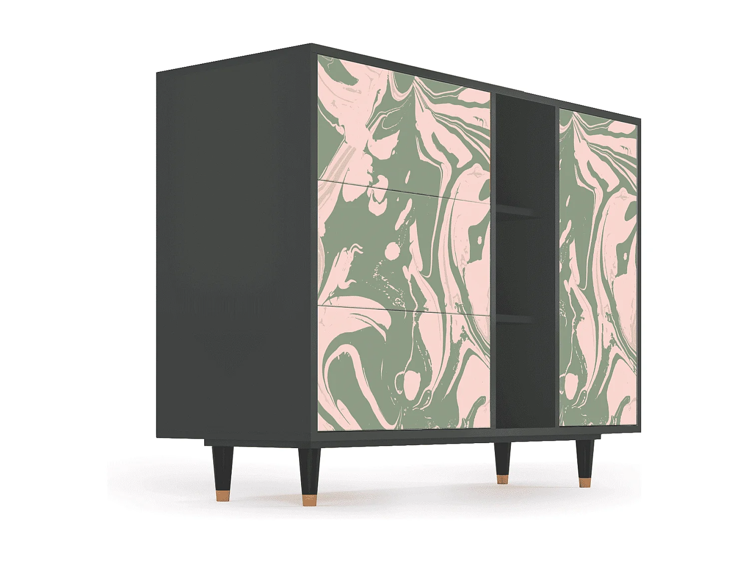 Aparador - 125x98x48 cm - BS2 - Aquarelle, Antracita