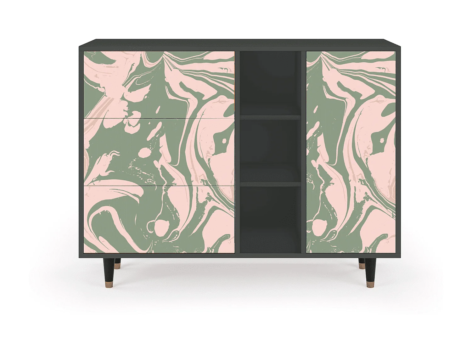 Buffet - 125x98x48 cm - BS2 - Aquarelle, Anthracite