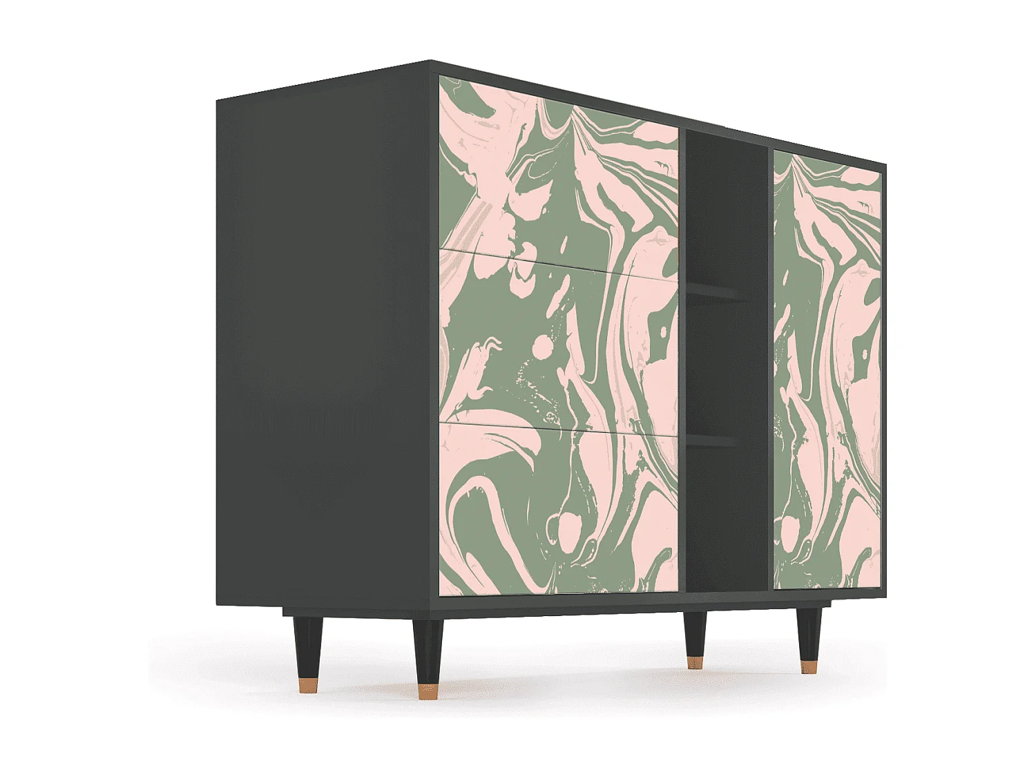 Buffet - 125x98x48 cm - BS2 - Aquarelle, Anthracite