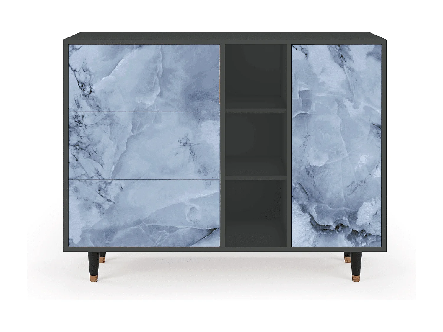 Buffet - 125x98x48 cm - BS2 - Feather Ice, Anthracite
