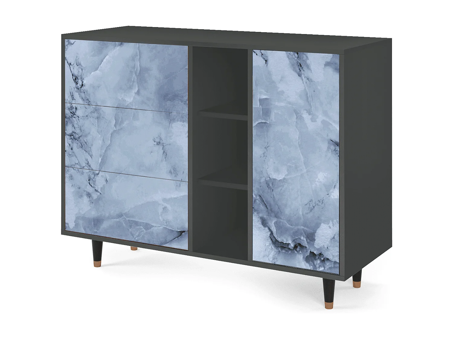 Buffet - 125x98x48 cm - BS2 - Feather Ice, Anthracite