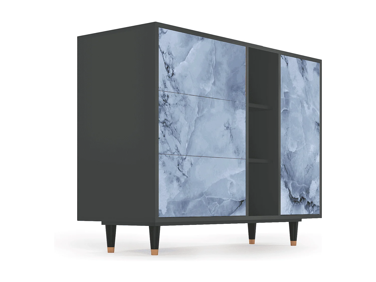 Buffet - 125x98x48 cm - BS2 - Feather Ice, Anthracite