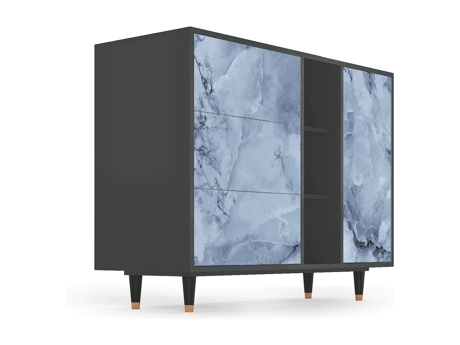 Buffet - 125x98x48 cm - BS2 - Feather Ice, Anthracite