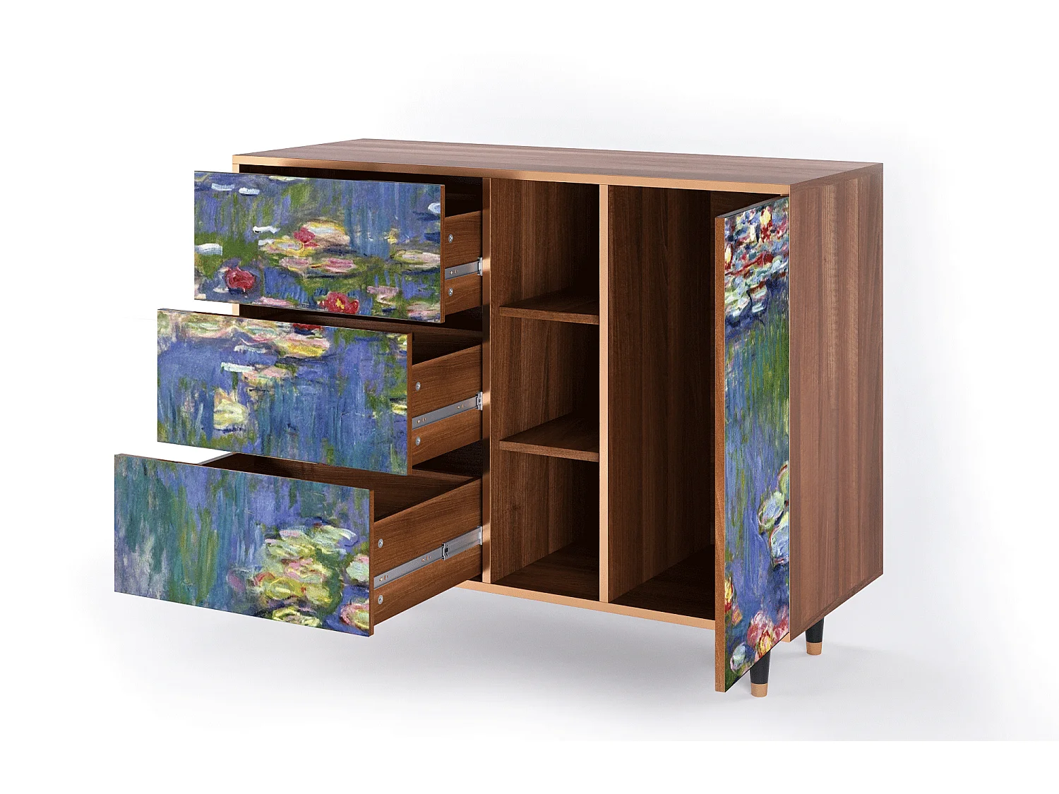 Aparador - 125x98x48 cm - BS2 - The water lily pond  , Nogal