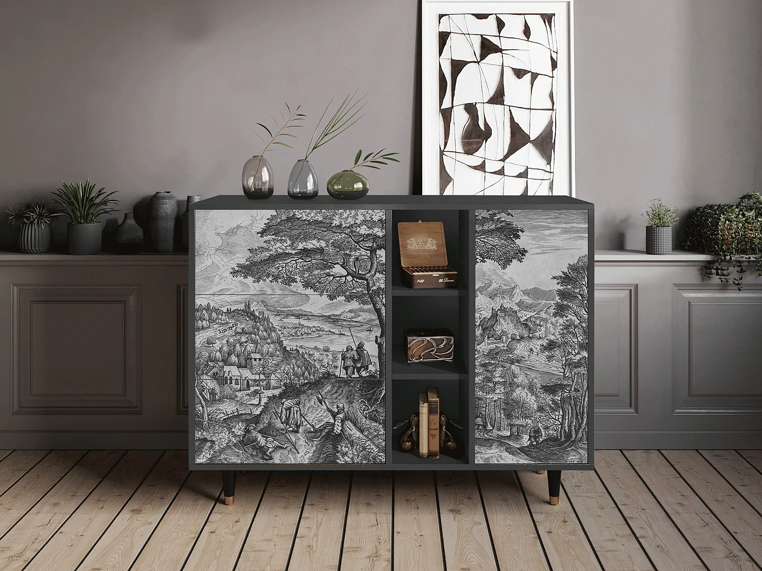 Credenza - 125x98x48 cm - BS2 - Milites Requiescentes, Antracite