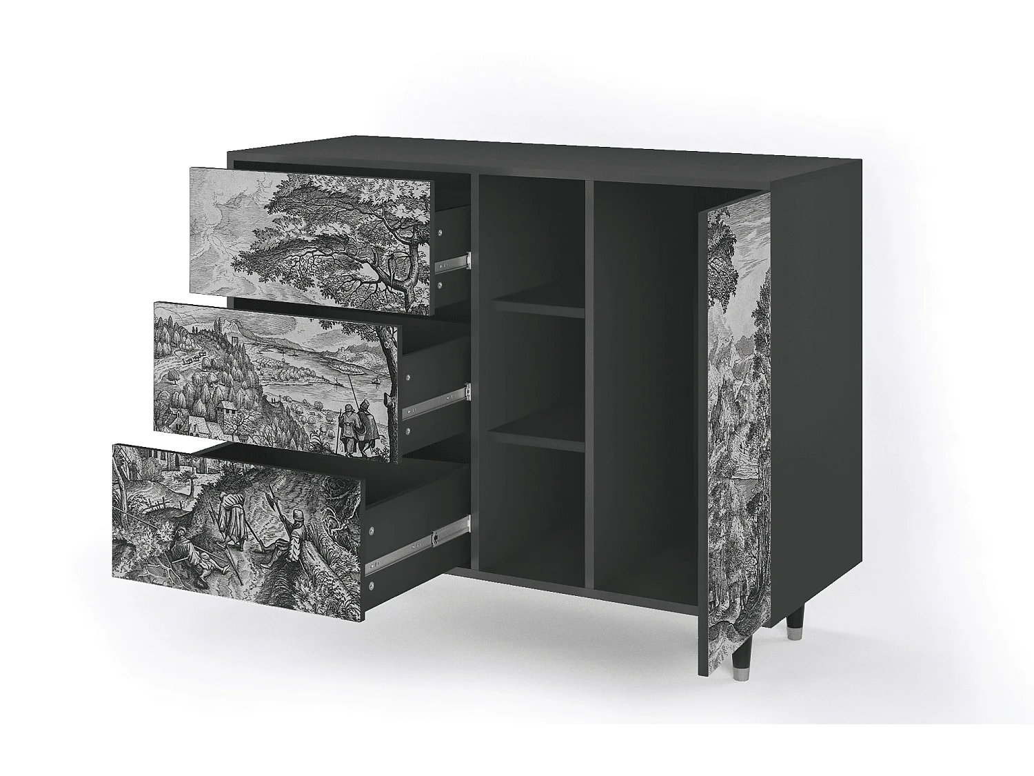 Credenza - 125x98x48 cm - BS2 - Milites Requiescentes, Antracite