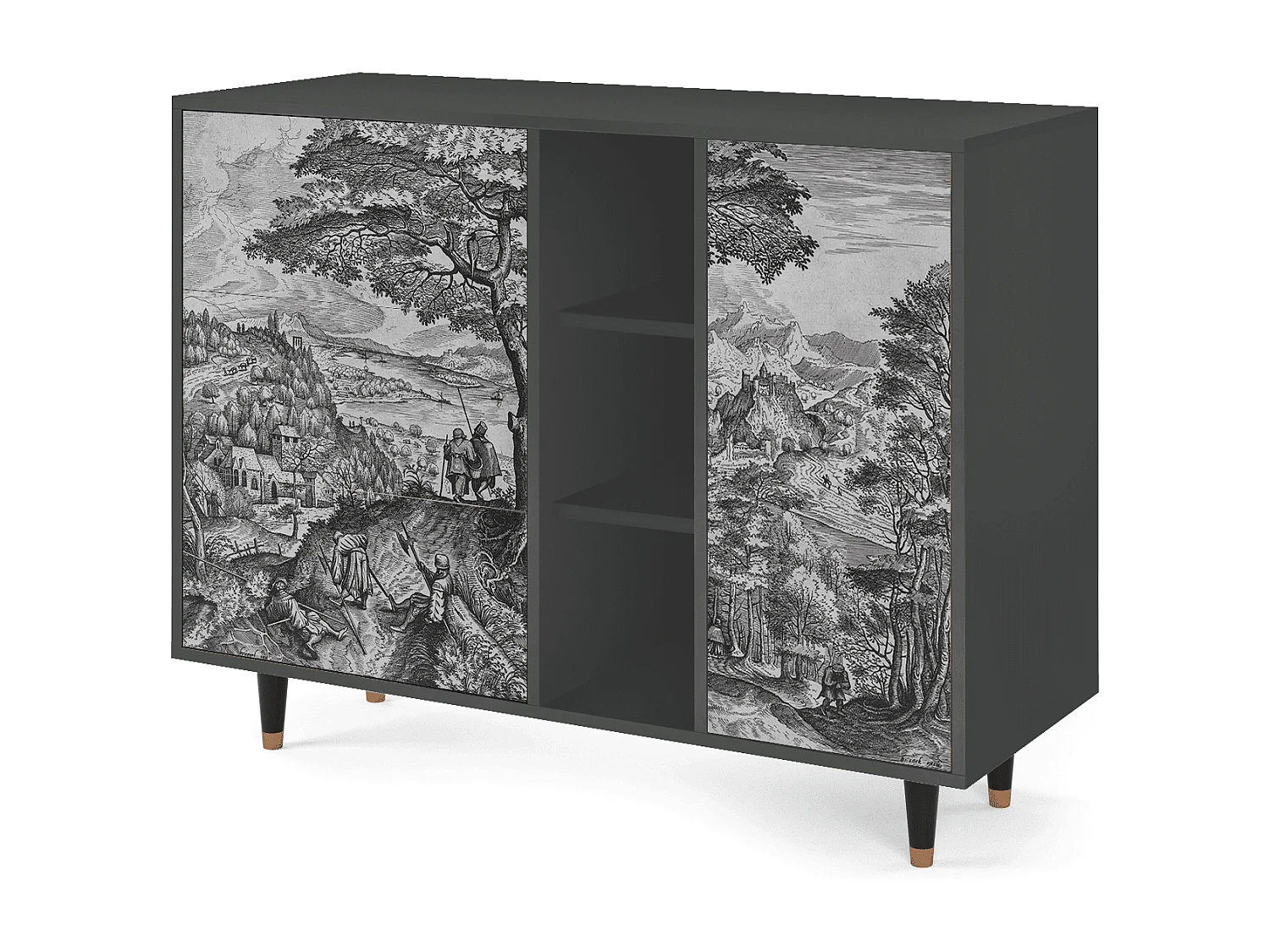 Dressoir - 125x98x48 cm - BS2 - Milites Requiescentes, Antraciet