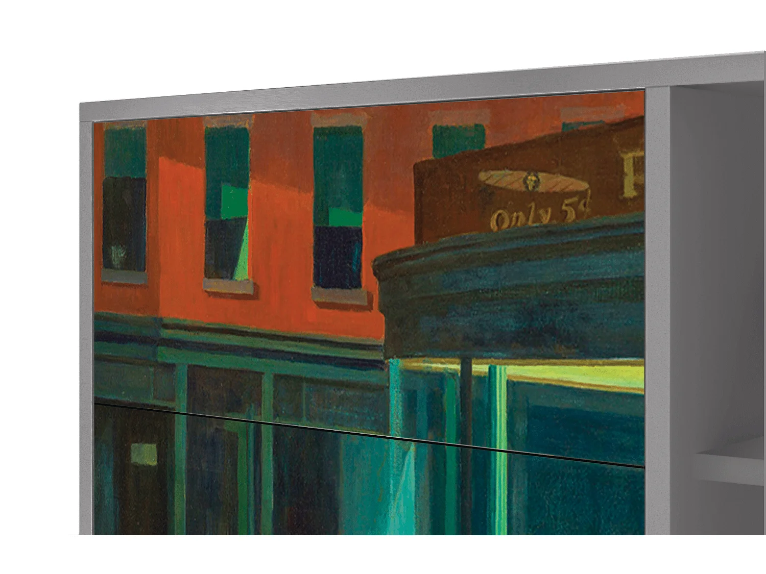Dressoir - 125x98x48 cm - BS2 - Nighthawks by Hopper, Grijs