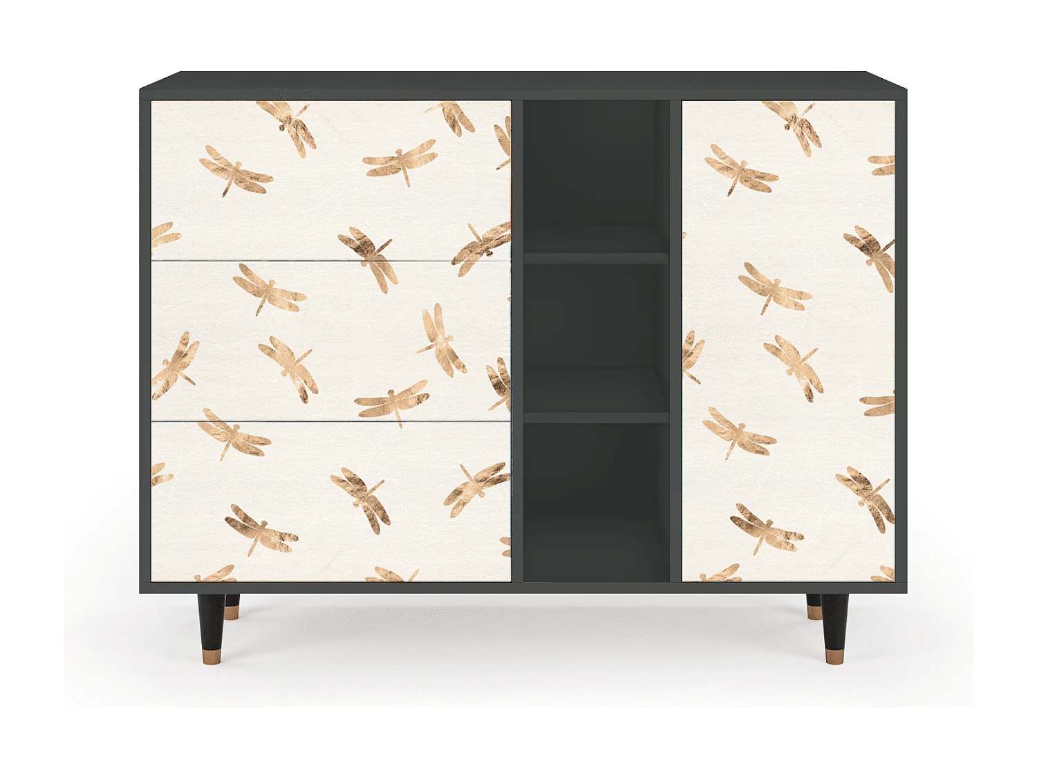 Buffet - 125x98x48 cm - BS2 - Nude Dragonflies, Anthracite