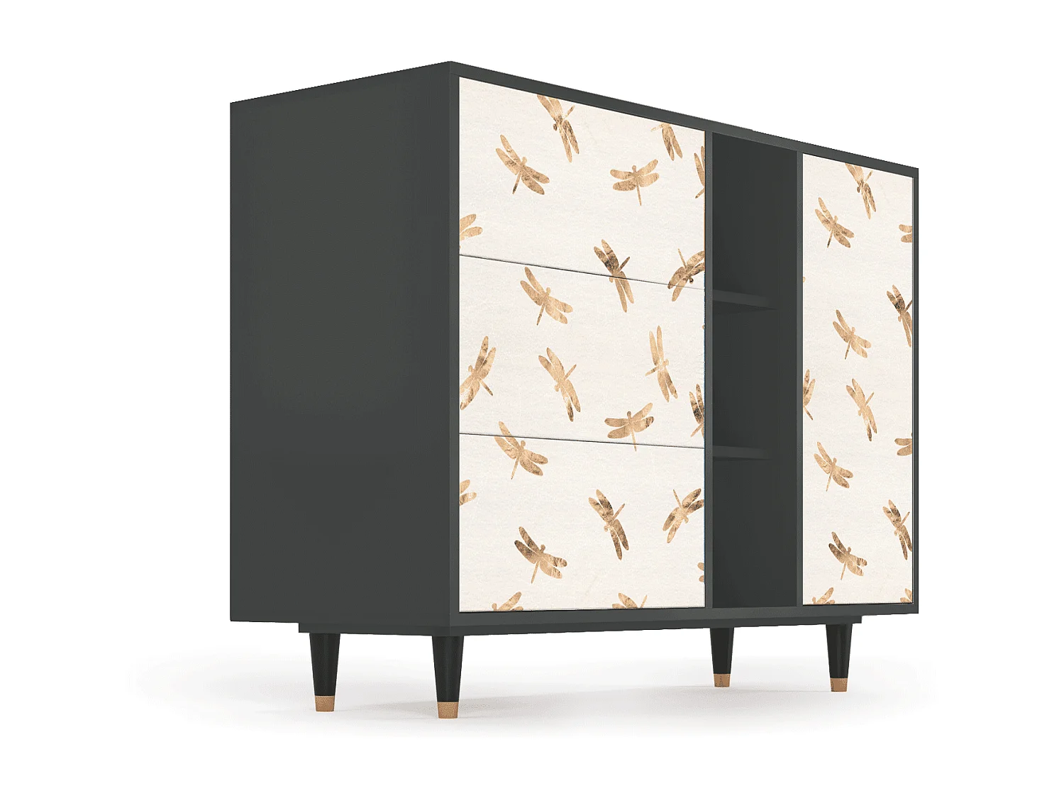 Buffet - 125x98x48 cm - BS2 - Nude Dragonflies, Anthracite