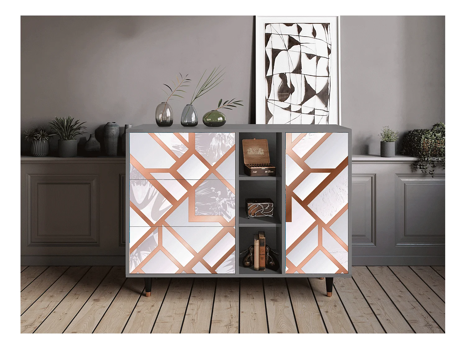 Sideboard - 125x98x48 cm - BS2 - Pastel Fairytale, Grau
