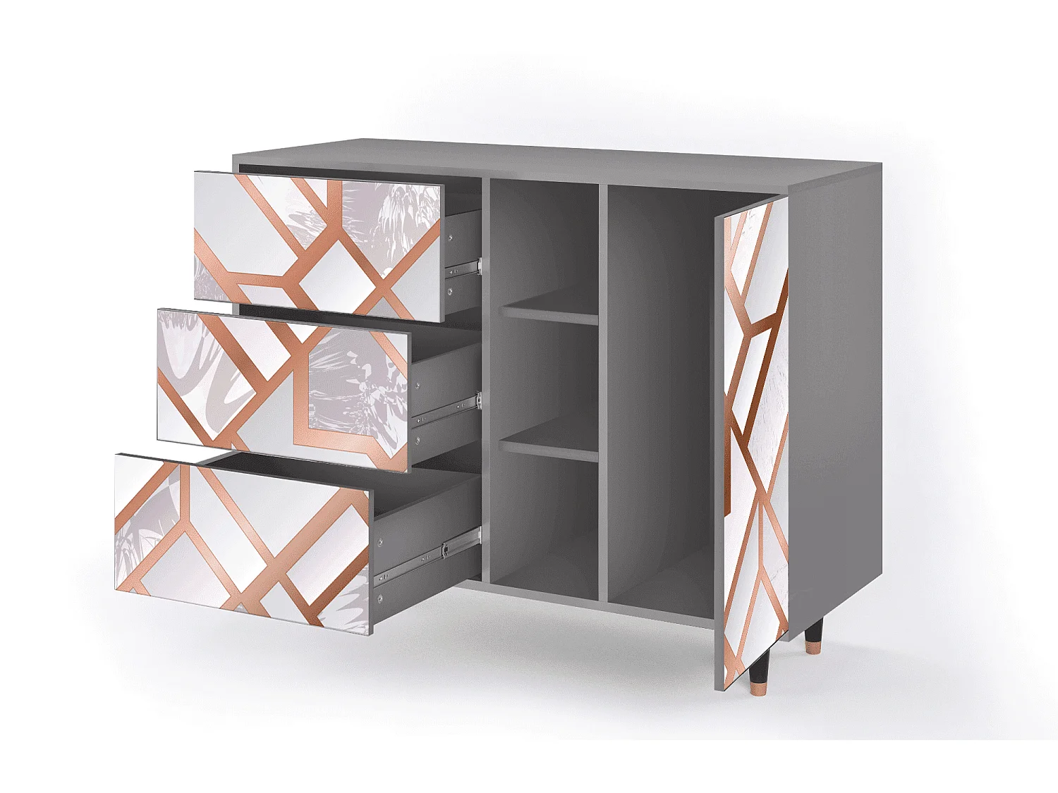 Sideboard - 125x98x48 cm - BS2 - Pastel Fairytale, Grau