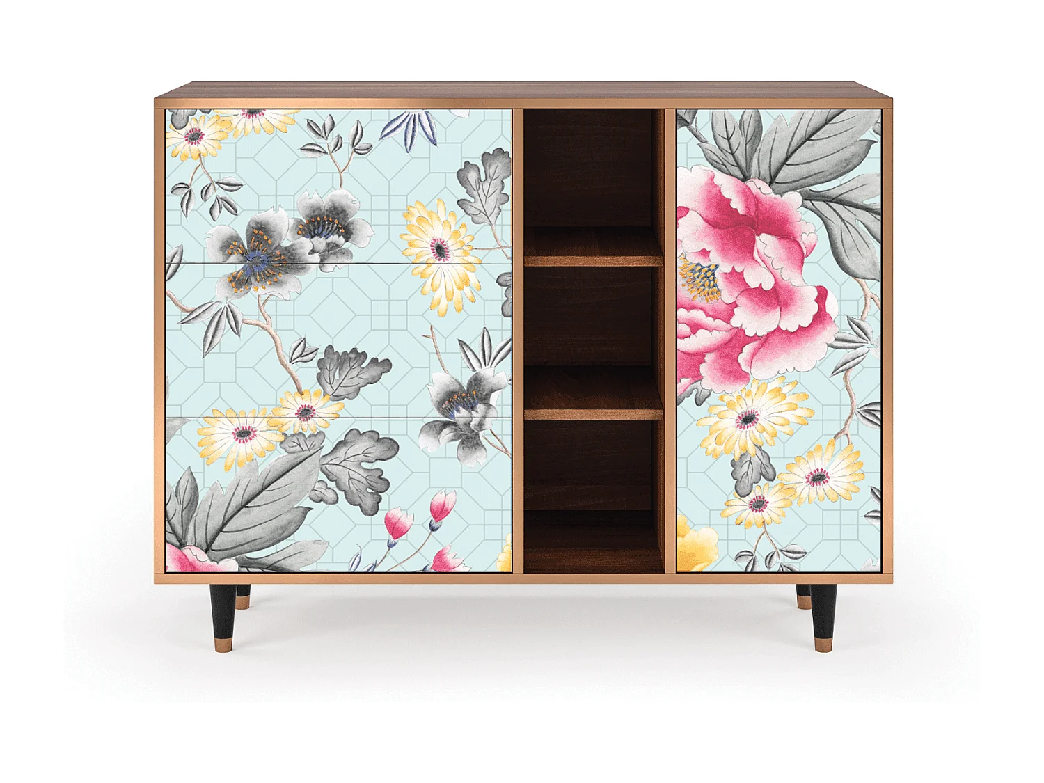 Aparador - 125x98x48 cm - BS2 - Sky Garden, Nogal