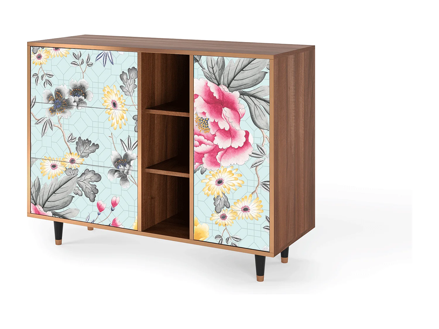 Aparador - 125x98x48 cm - BS2 - Sky Garden, Nogueira