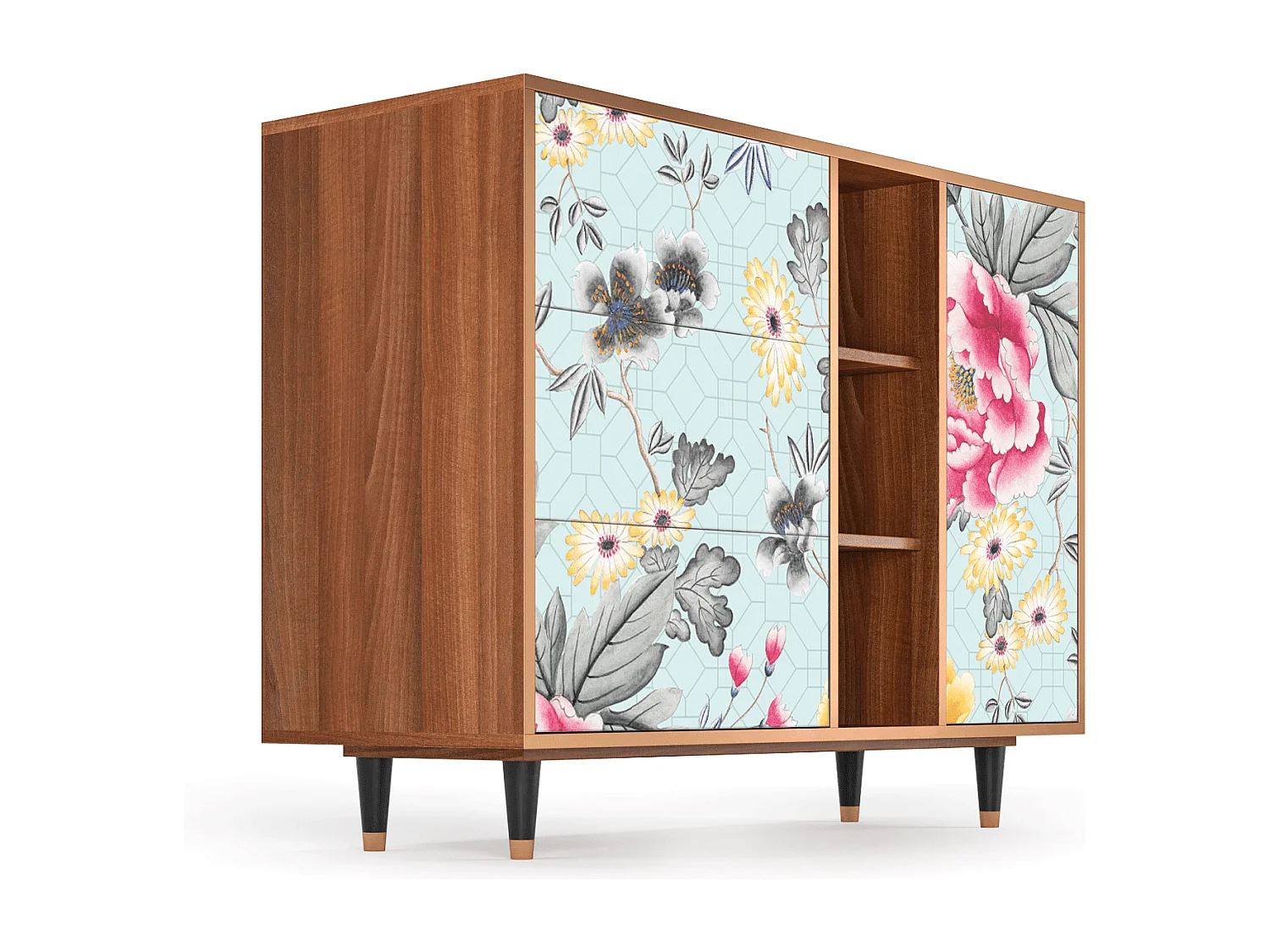 Aparador - 125x98x48 cm - BS2 - Sky Garden, Nogueira