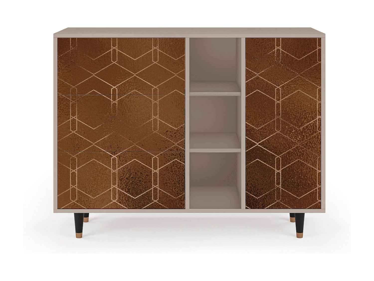 Aparador - 125x98x48 cm - BS2 - Chocolate Bar, Latte