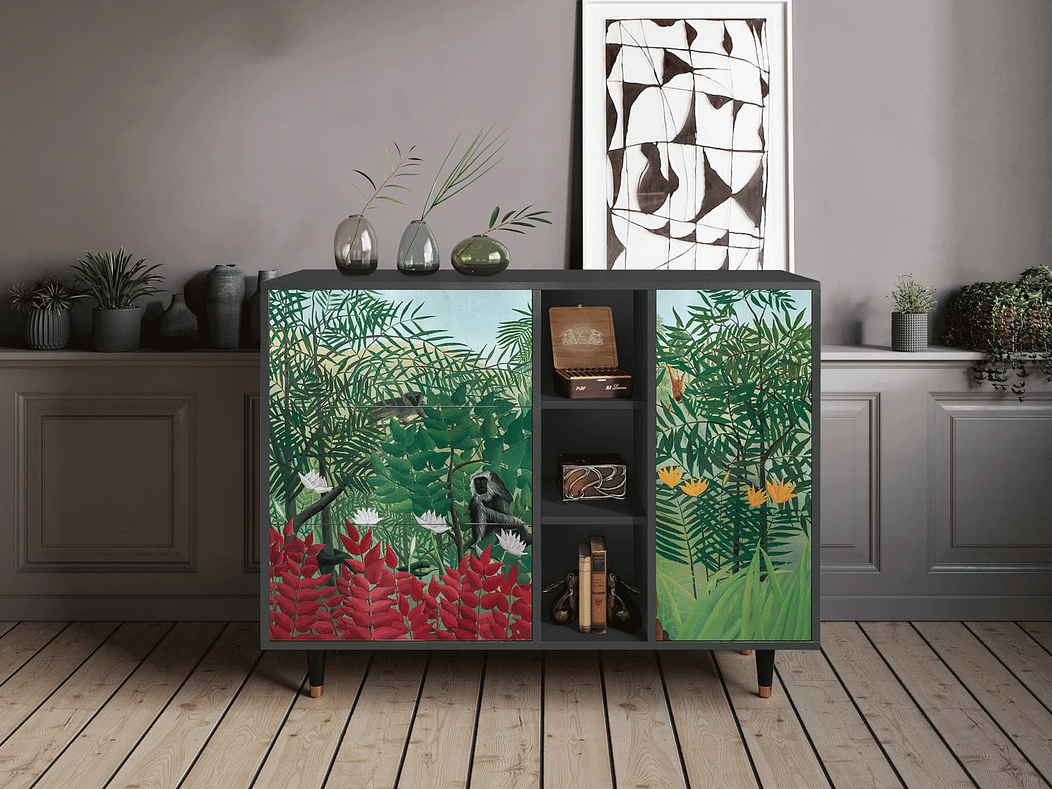 Buffet - 125x98x48 cm - BS2 - Jungles in Paris, Anthracite