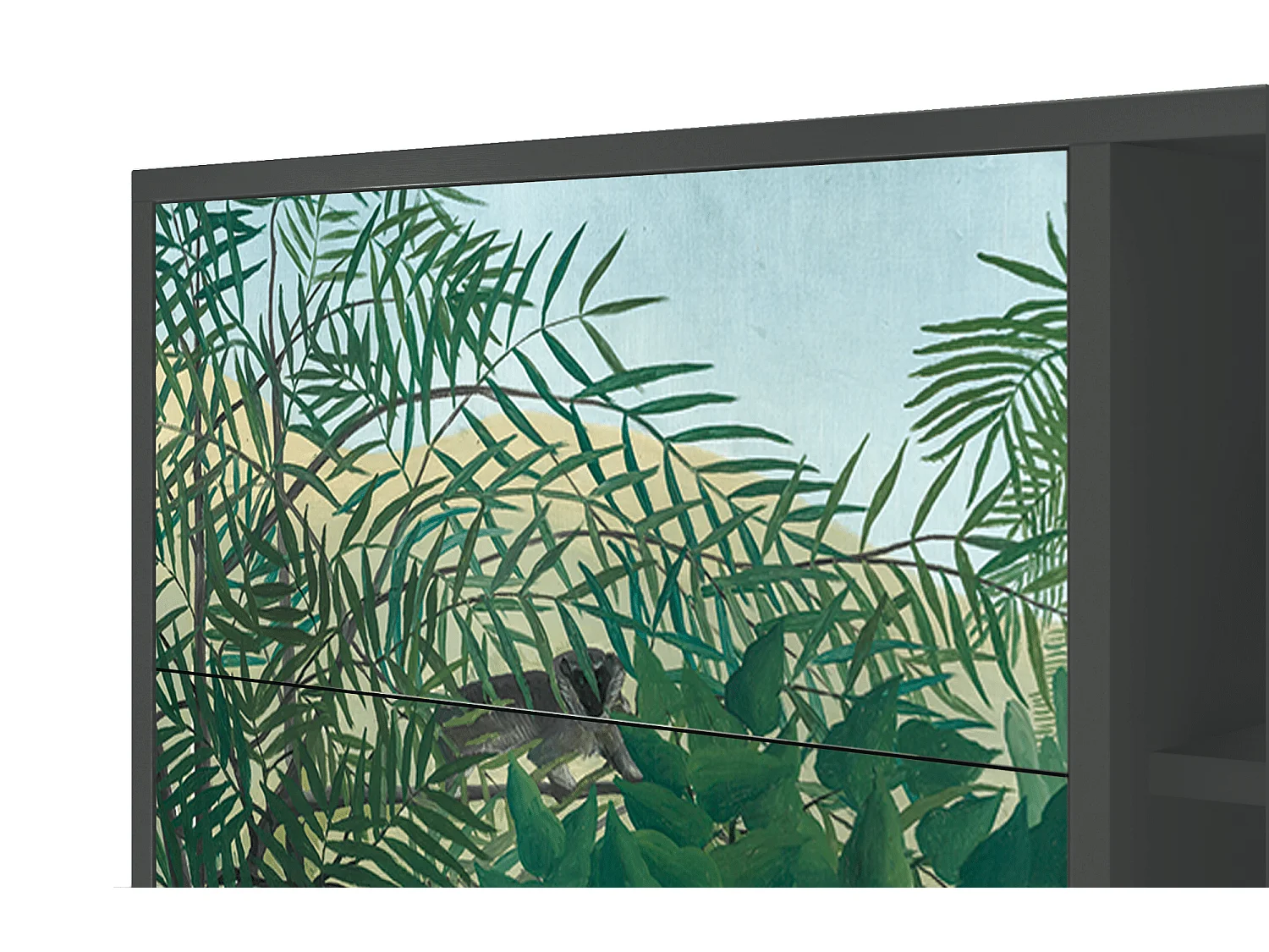 Kredens - 125x98x48 cm - BS2 - Jungles in Paris, Antracyt