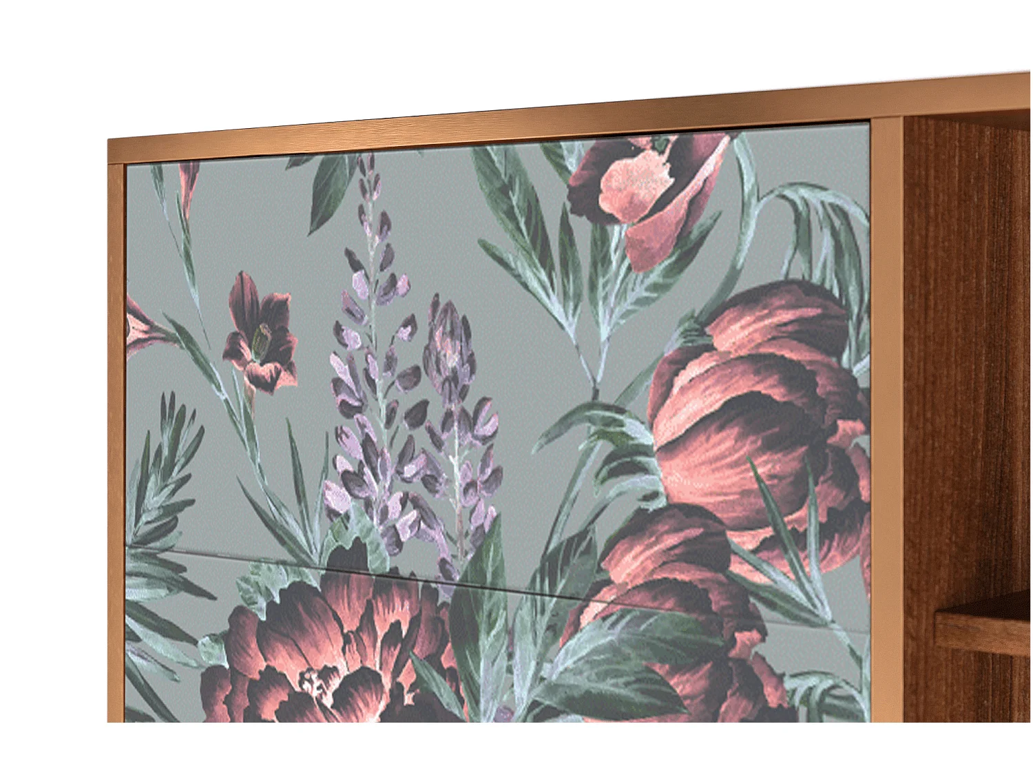 Aparador - 125x98x48 cm - BS2 - Light Peonies, Nogal