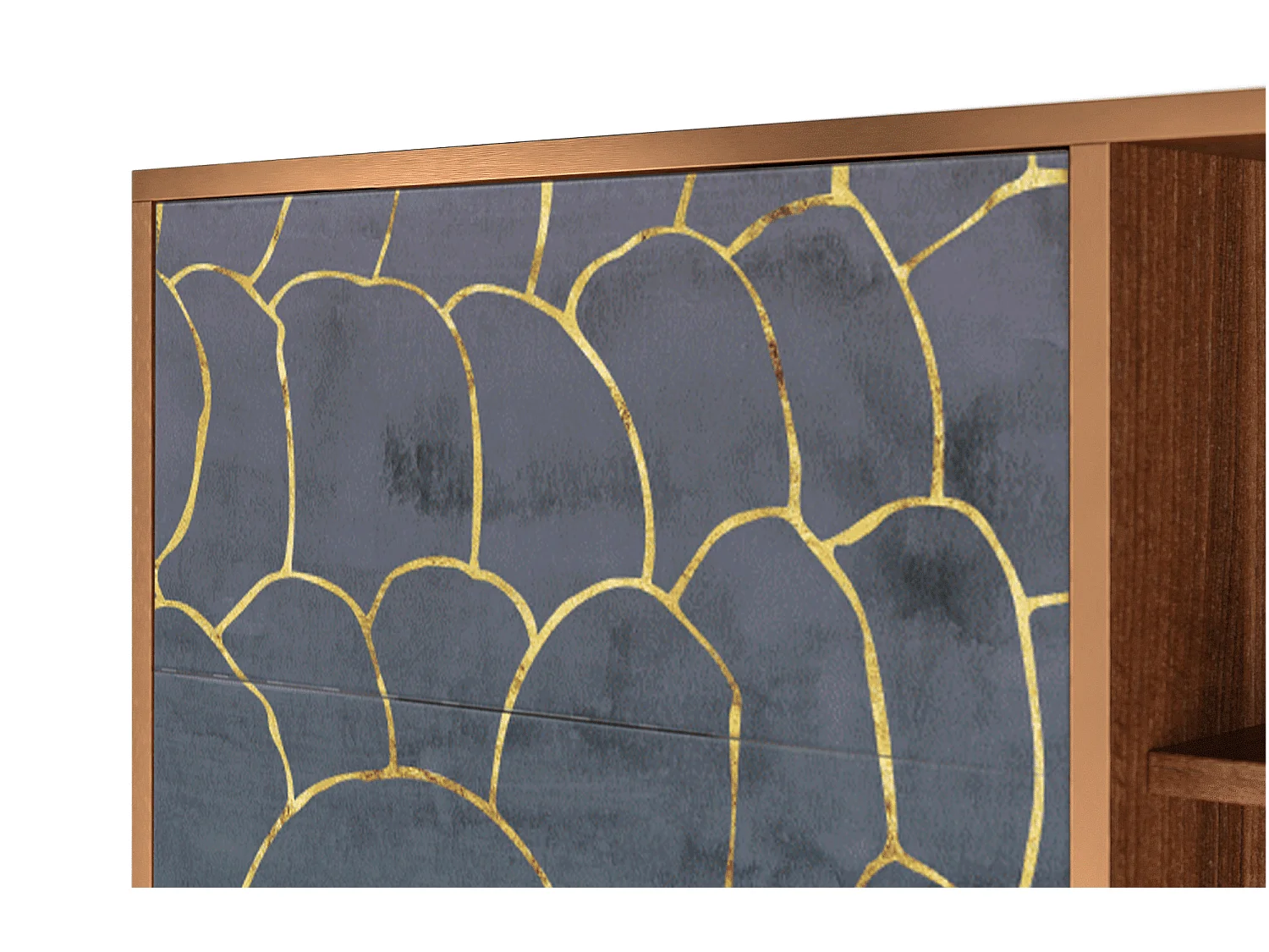 Credenza - 125x98x48 cm - BS2 - Blue Lagoon, Noce