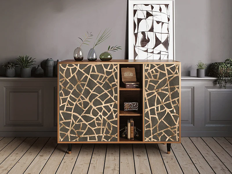 Buffet - 125x98x48 cm - BS2 - Enlarged Leaf, Noyer