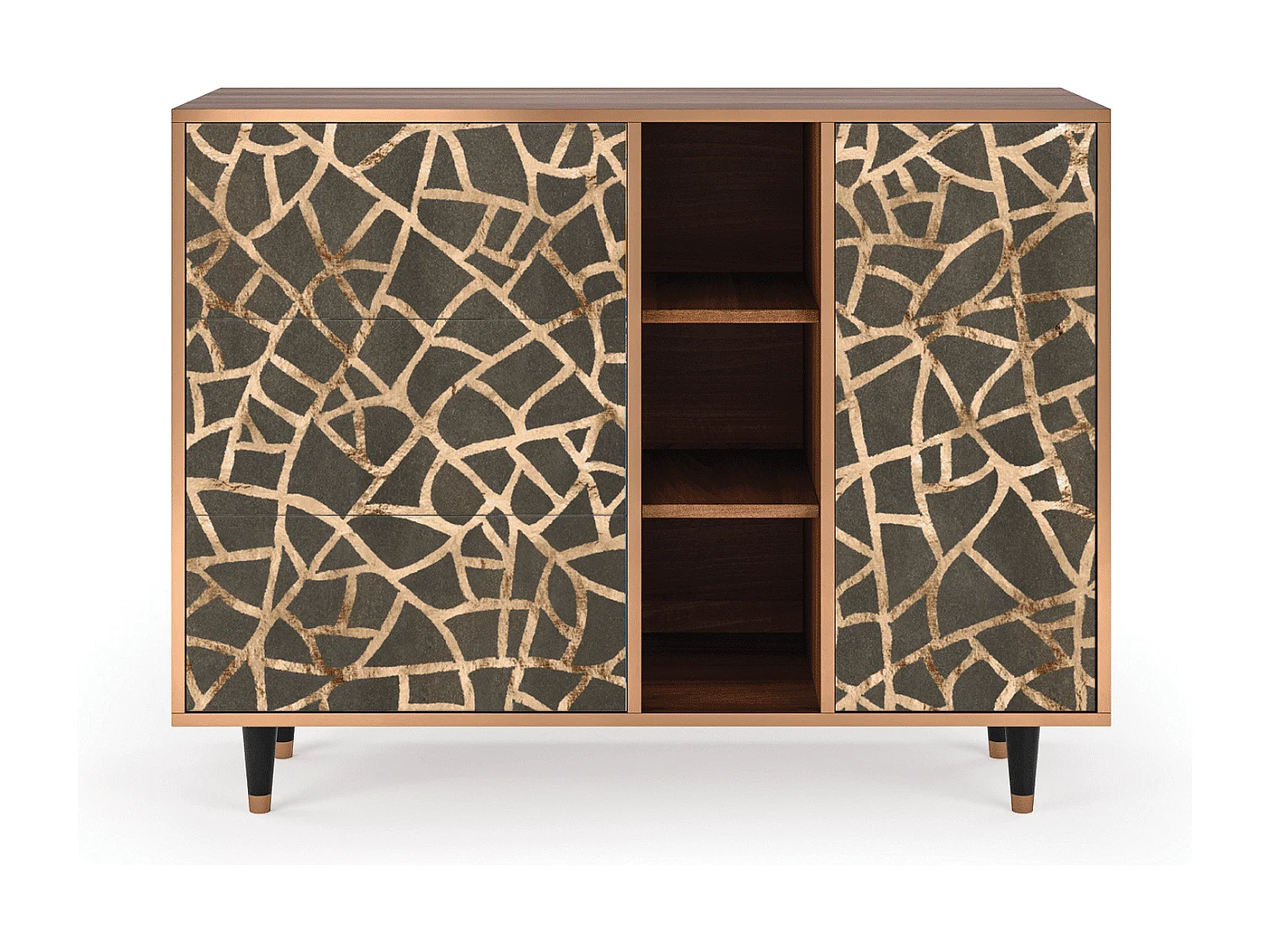 Buffet - 125x98x48 cm - BS2 - Enlarged Leaf, Noyer