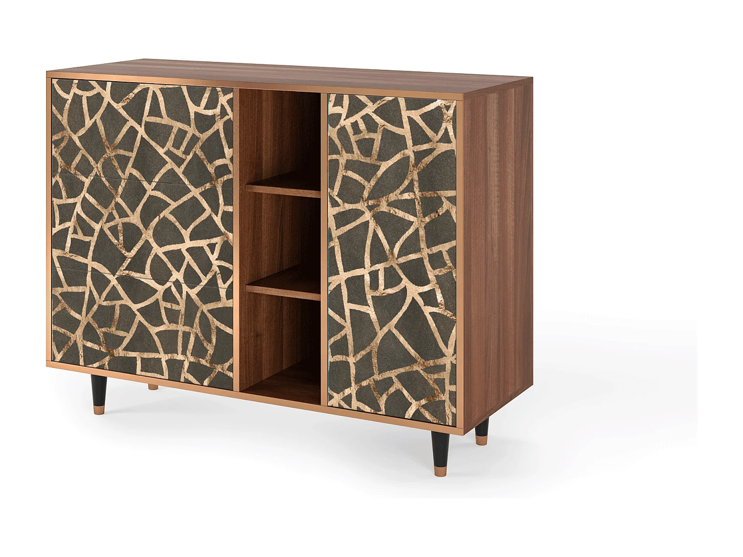 Buffet - 125x98x48 cm - BS2 - Enlarged Leaf, Noyer