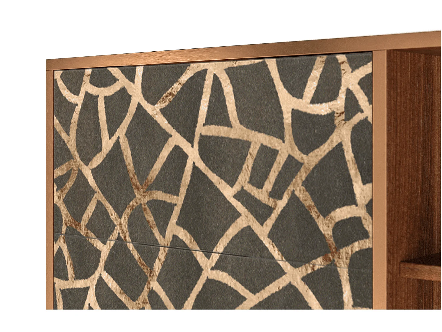 Kredens - 125x98x48 cm - BS2 - Enlarged Leaf, Orzech