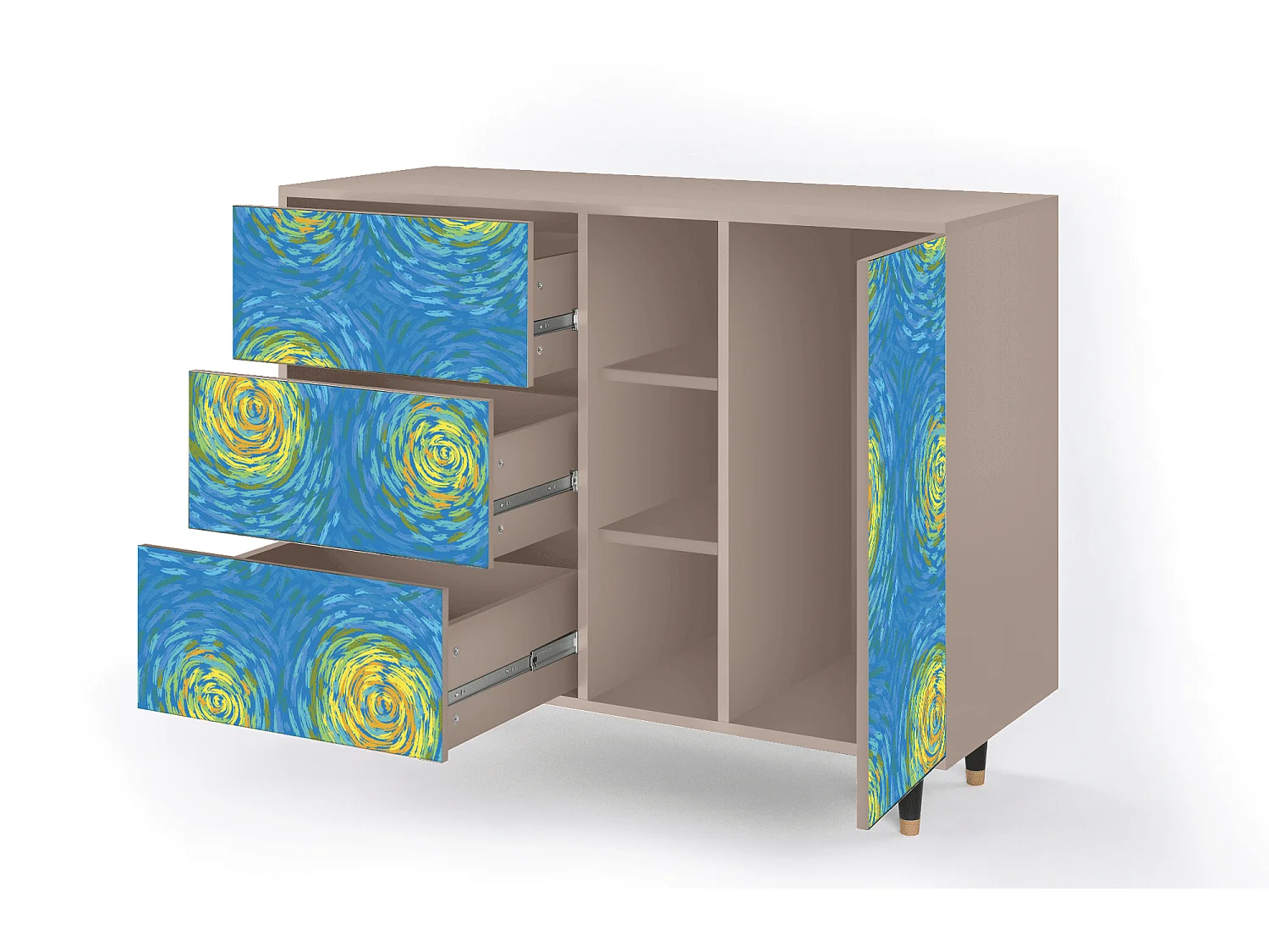 Buffet - 125x98x48 cm - BS2 - Van Gogh Lights, Latte