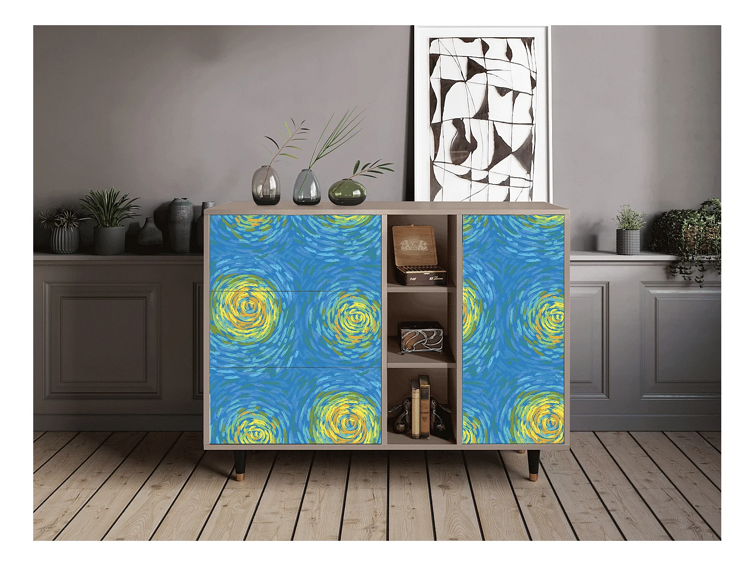 Buffet - 125x98x48 cm - BS2 - Van Gogh Lights, Latte