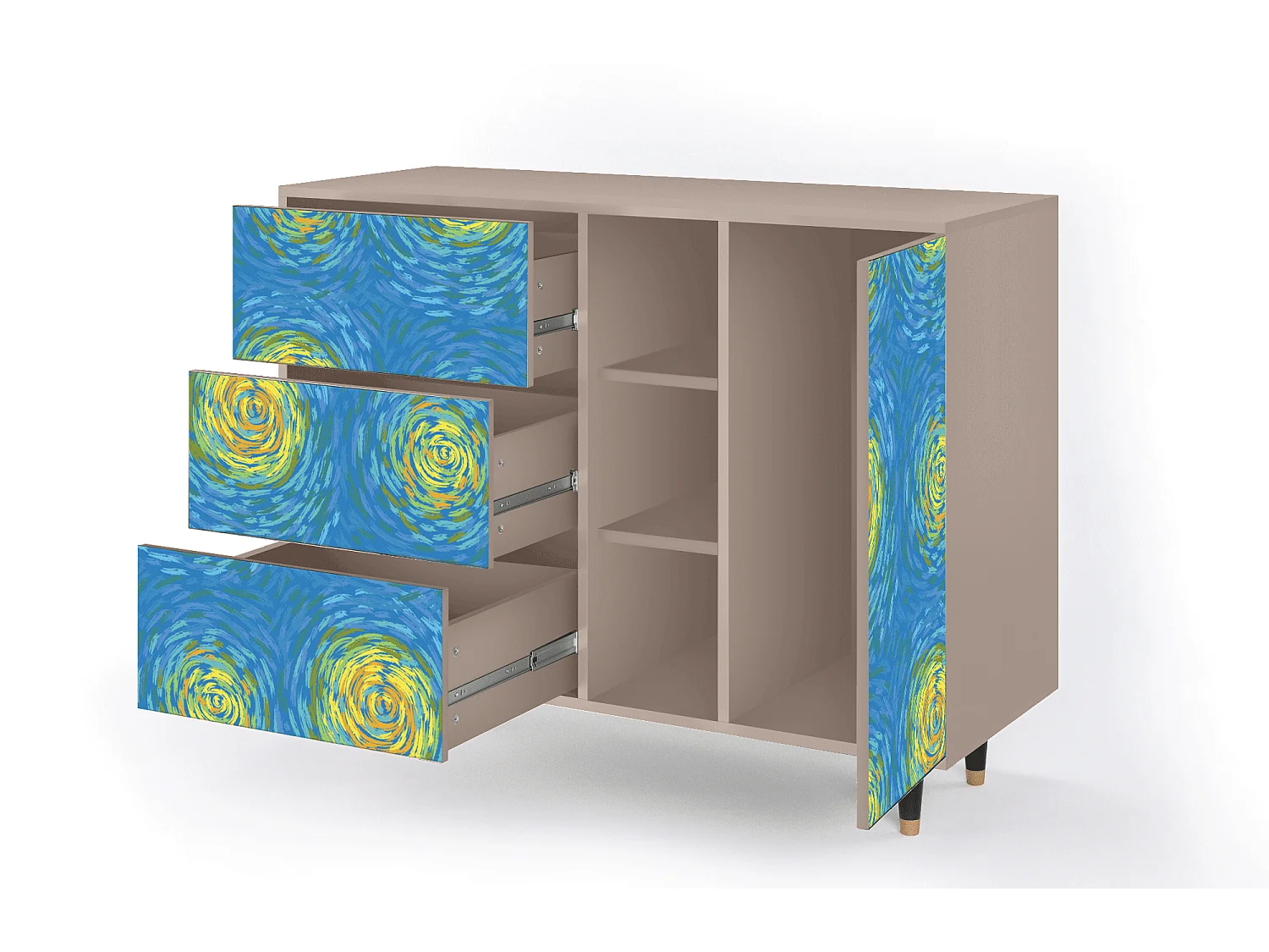 Aparador - 125x98x48 cm - BS2 - Van Gogh Lights, Latte