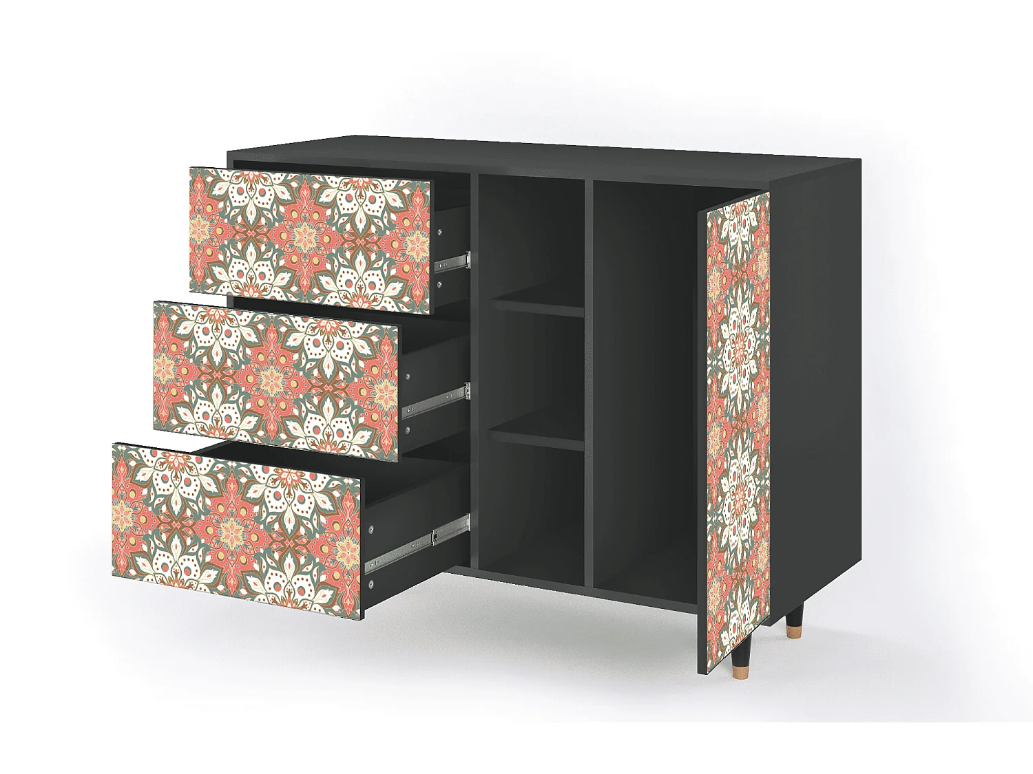 Aparador - 125x98x48 cm - BS2 - Peach Grove, Antracite