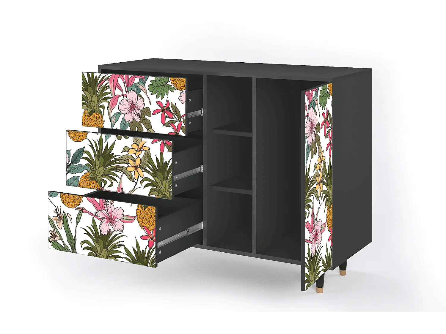 Sideboard - 125x98x48 cm - BS2 - Estival Fruit, Anthrazit