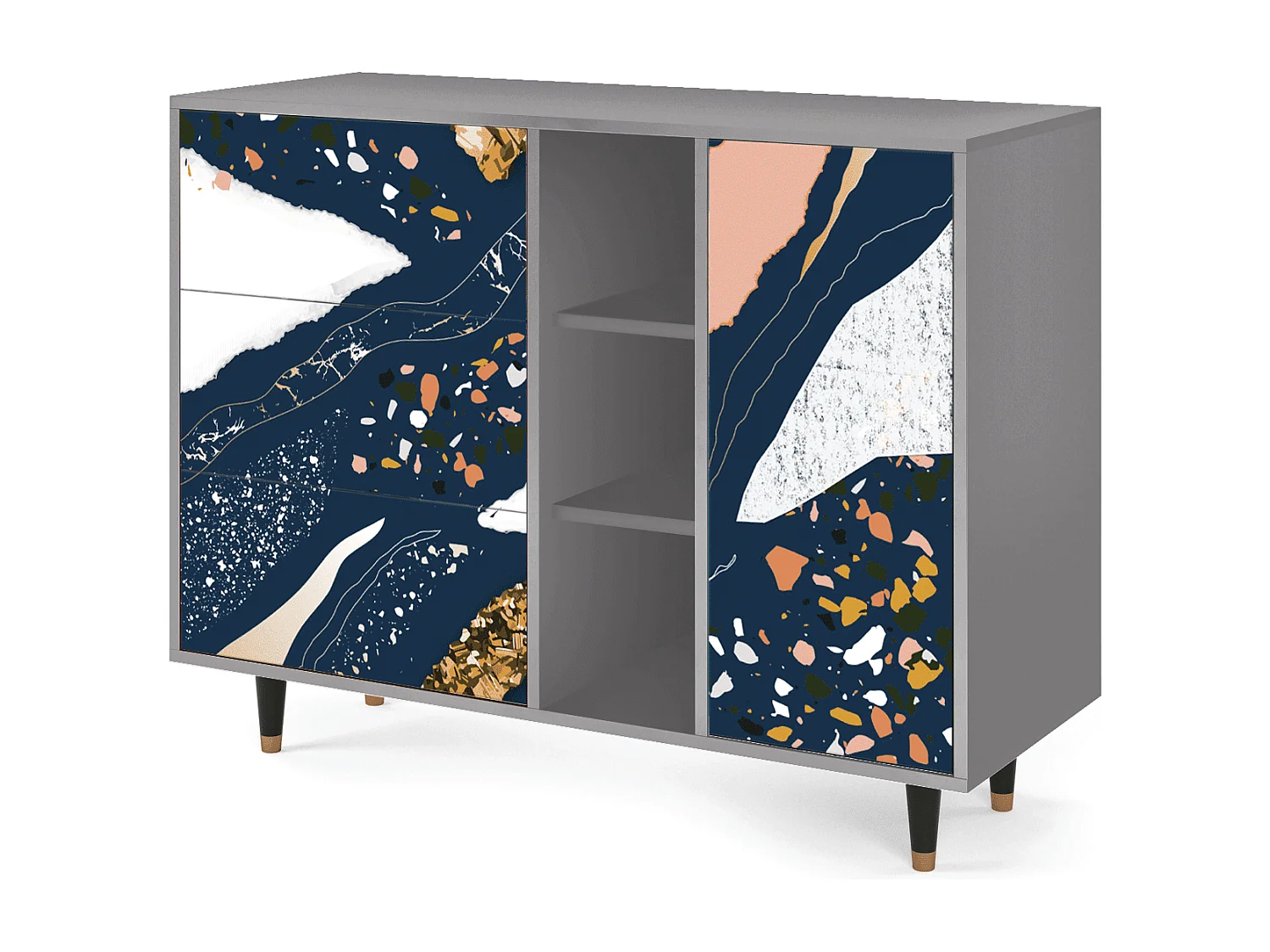 Aparador - 125x98x48 cm - BS2 - Nude Iceberg, Gris