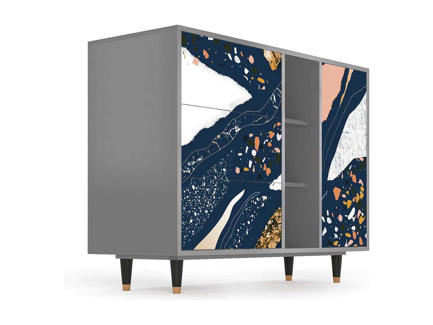 Aparador - 125x98x48 cm - BS2 - Nude Iceberg, Gris