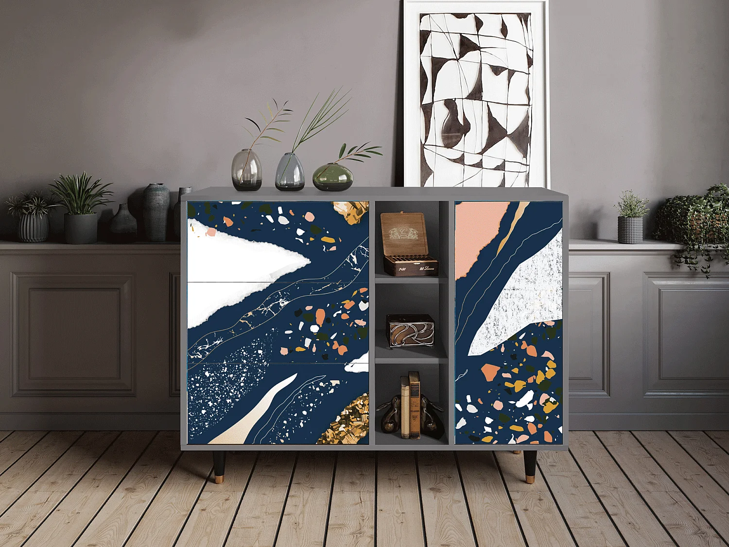 Aparador - 125x98x48 cm - BS2 - Nude Iceberg, Gris