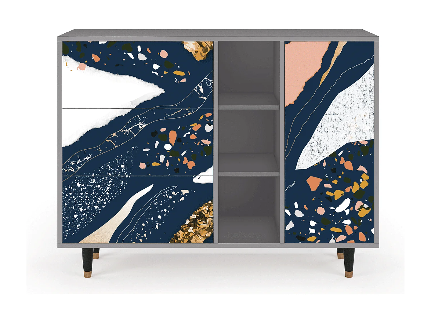 Aparador - 125x98x48 cm - BS2 - Nude Iceberg, Gris