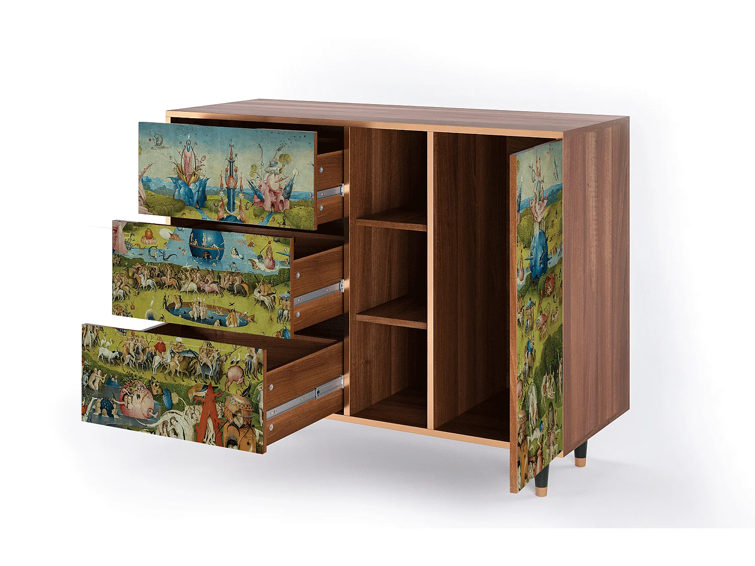 Dressoir - 125x98x48 cm - BS2 - The Garden 2 by Bosch, Walnoot