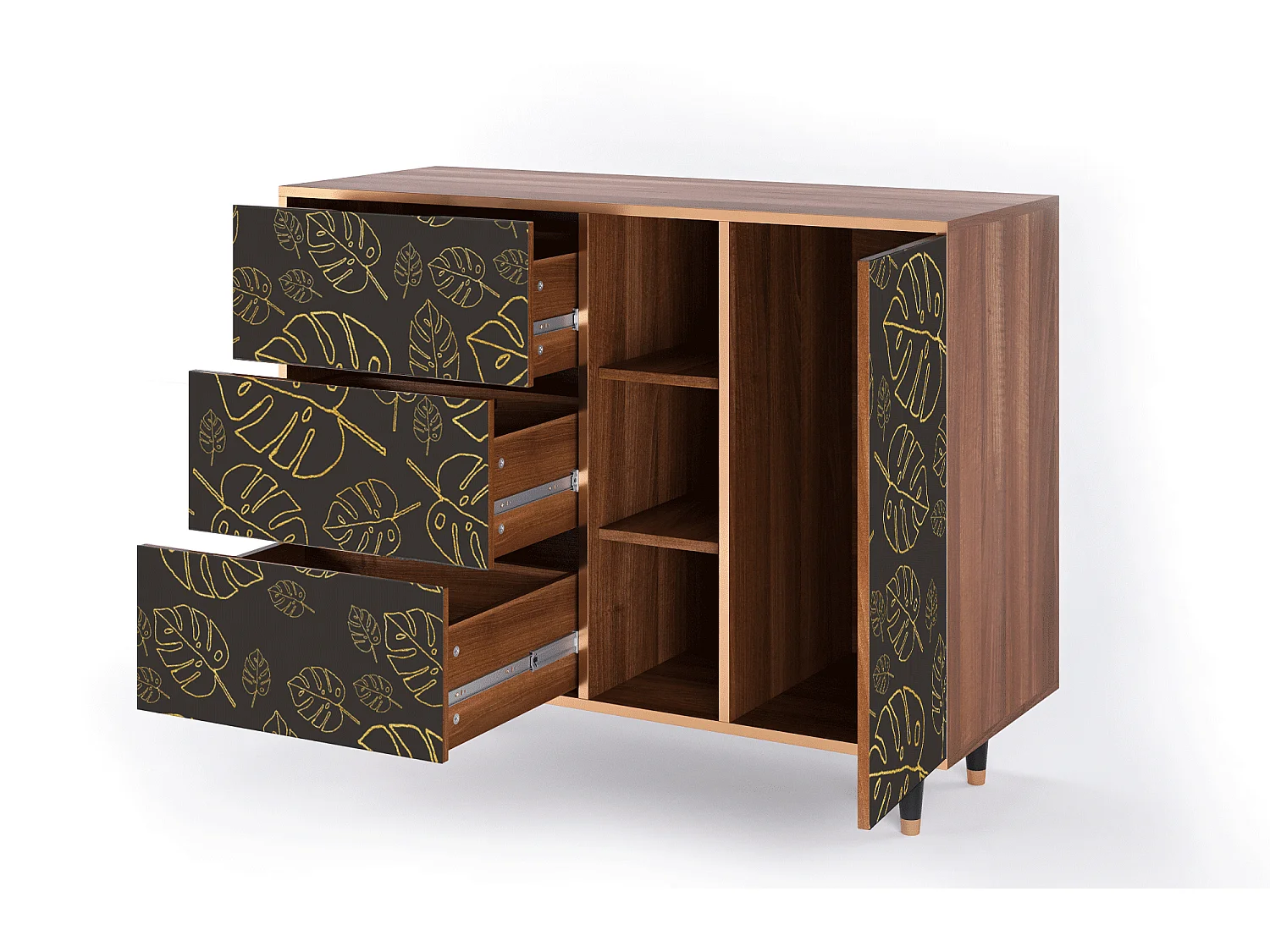 Kredens - 125x98x48 cm - BS2 - Fall Of The Leaves, Orzech